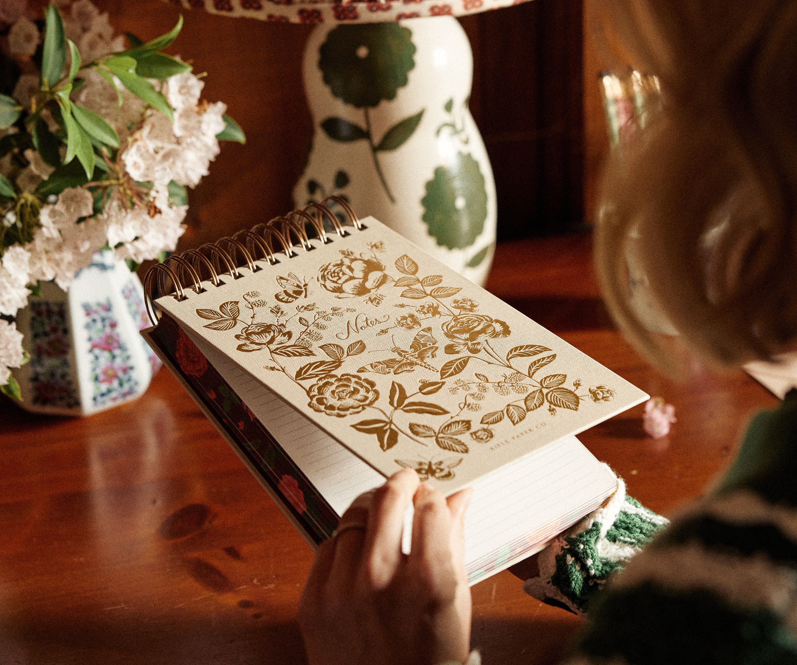 Desktop Spiral Notepad - English Rose